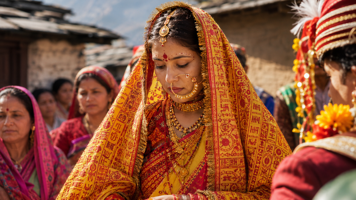 Traditional Kumaoni Pichora worn by women
