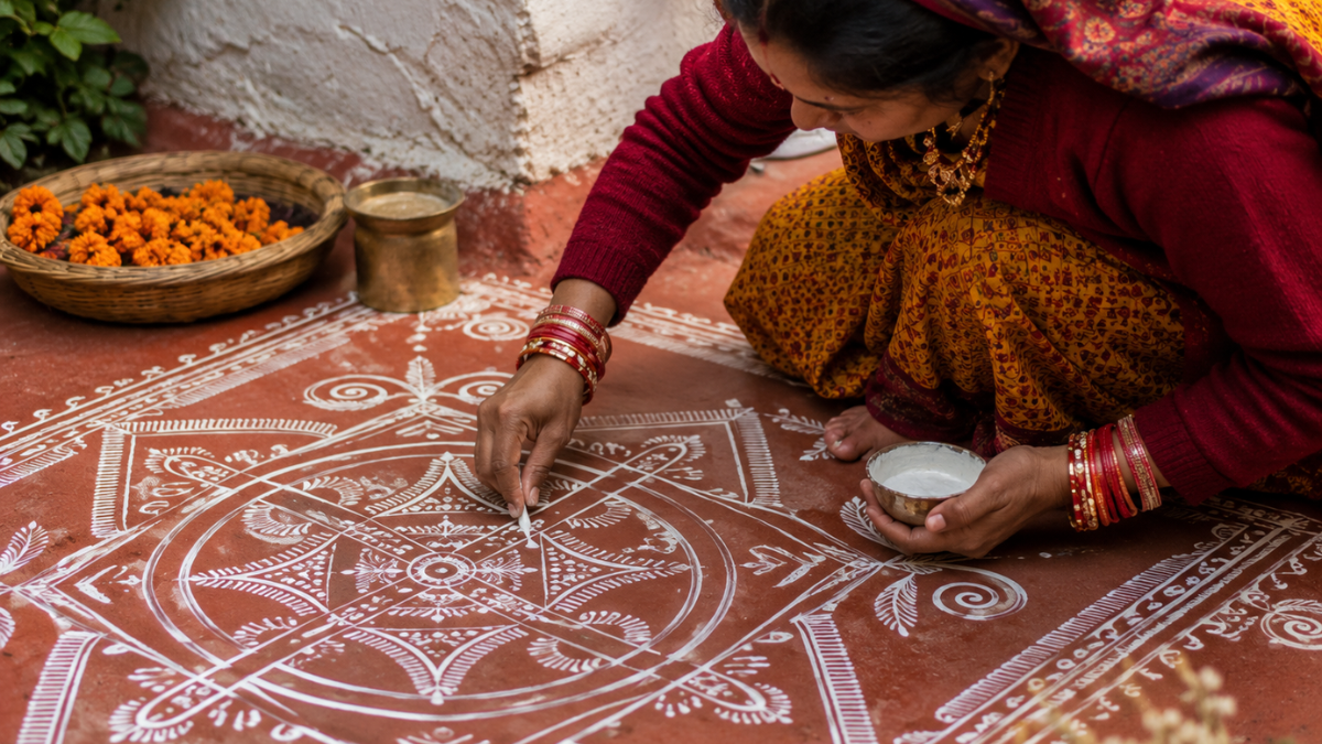 Traditional Aipan Art of Kumaon