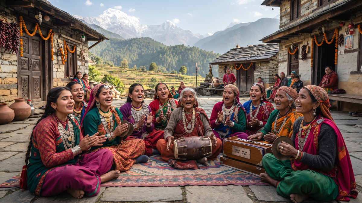 Traditional Kumaoni folk songs performance
