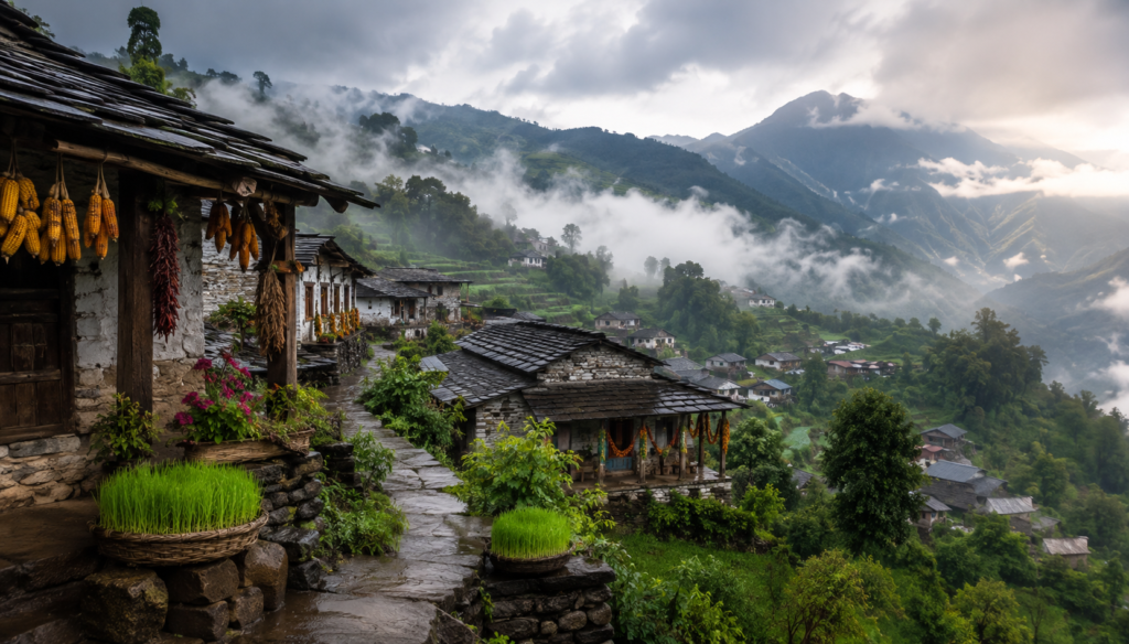 Harela festival landscape and traditional villages of Kumaon and Garhwal