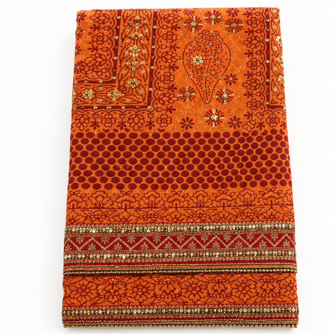 Traditional Kumaoni Georgette Pichora – Uttarakhand Ethnic Wear - Image 2