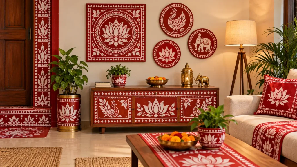 Modern Aipan-inspired home decor and handmade products